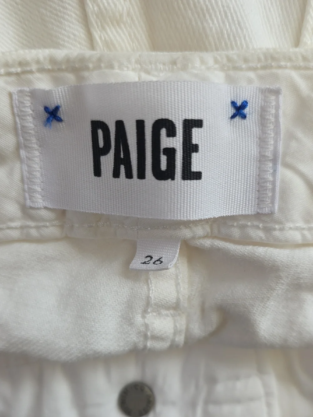 PAIGE Womens Optic White Denim Bermuda Shorts - Size 26